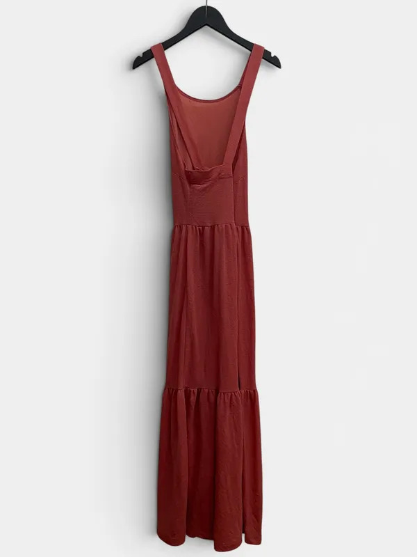 Vestido largo mango viscosa sustentable