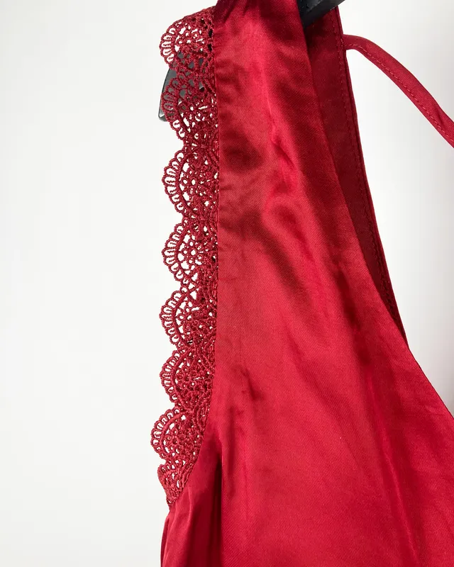 Blusa roja saten rapsodia