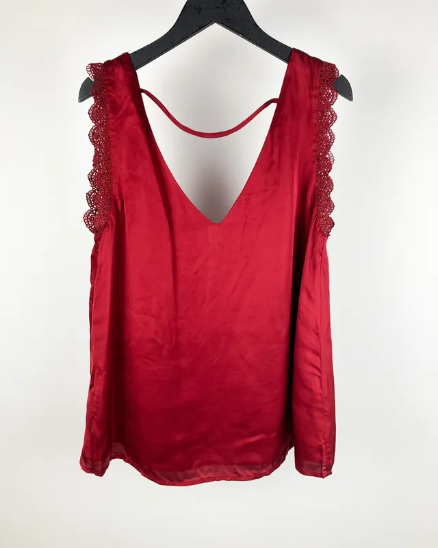 Blusa roja saten rapsodia
