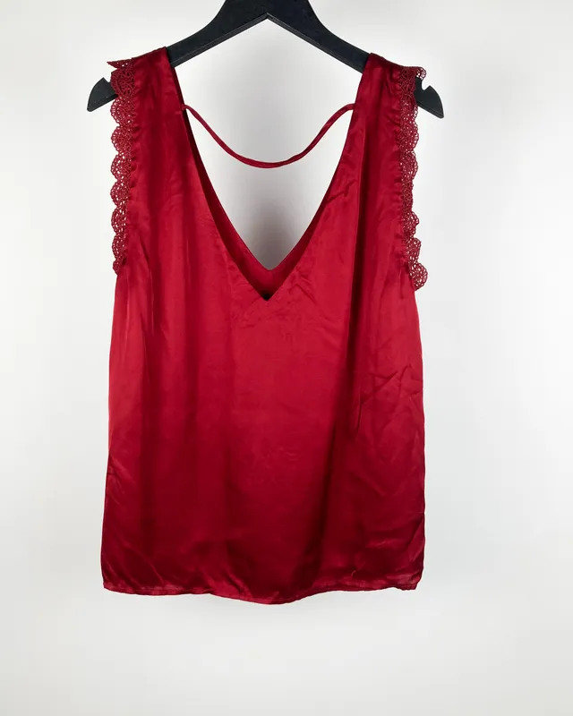Blusa roja saten rapsodia