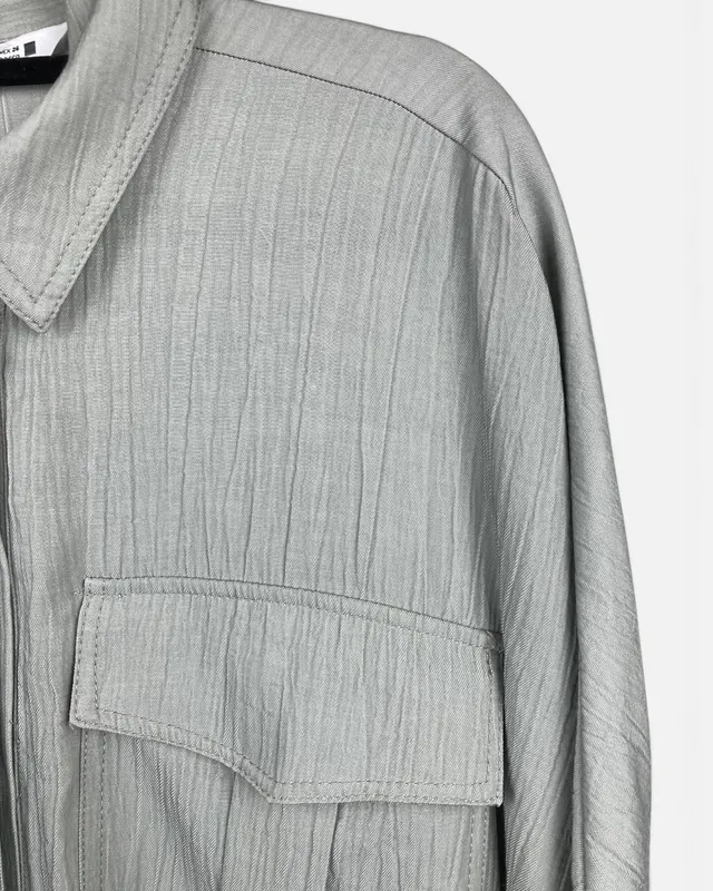 Camisa corta verde agua zara