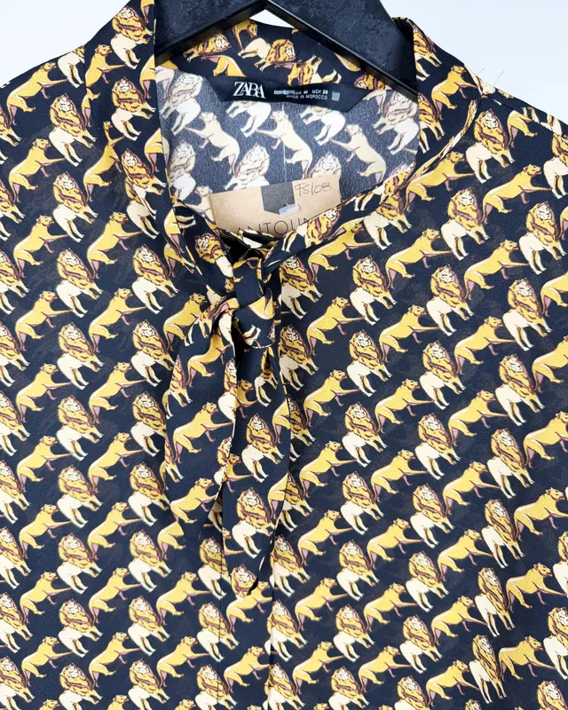 Camisa corta c/leones zara