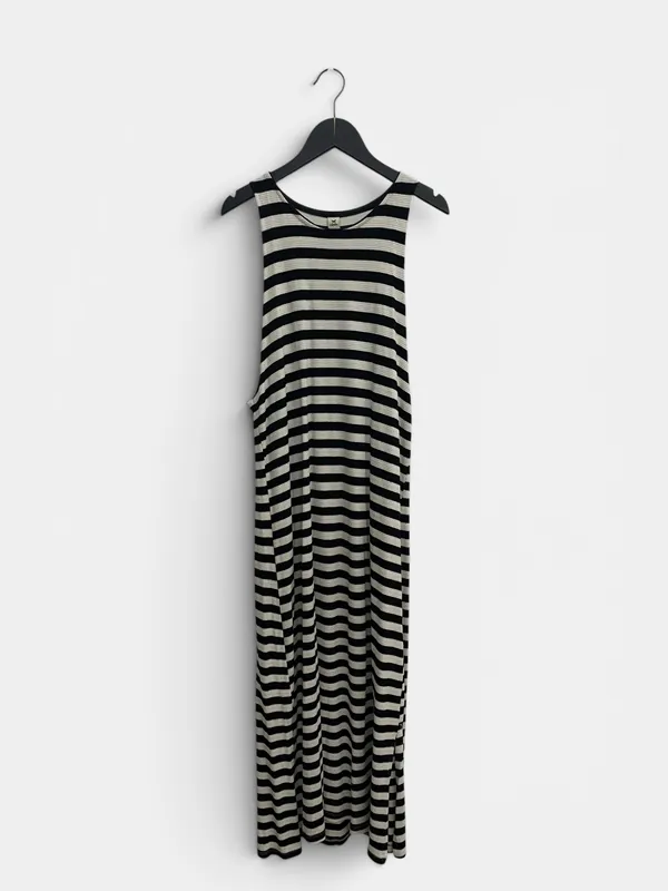 Vestido largo midi rayado hering