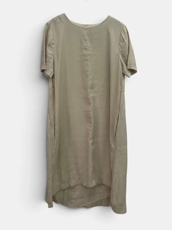 Vestido corto liso mango
