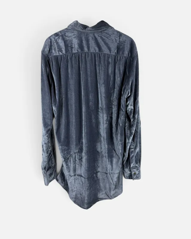 Camisa terciopelo azul piedra ganesha