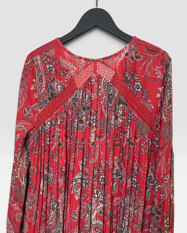 Vestido rojo arabescos free people