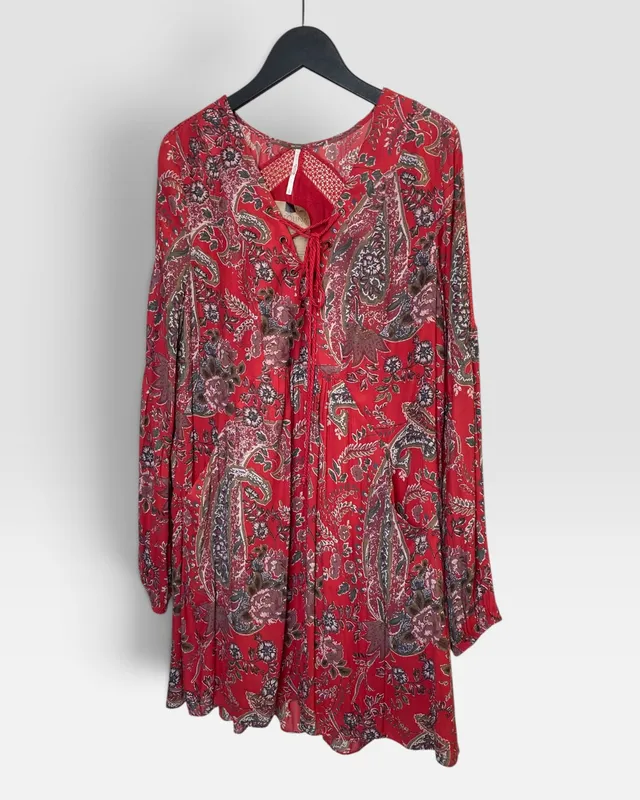 Vestido rojo arabescos free people
