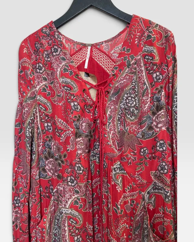Vestido rojo arabescos free people