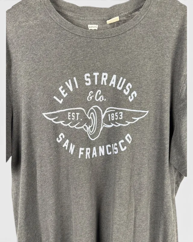 Remera gris estampada levis