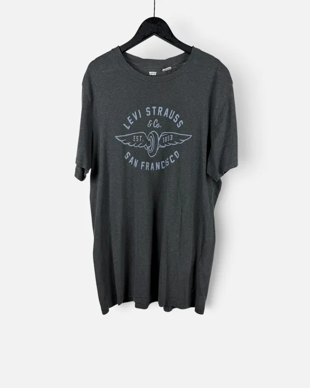 Remera gris estampada levis