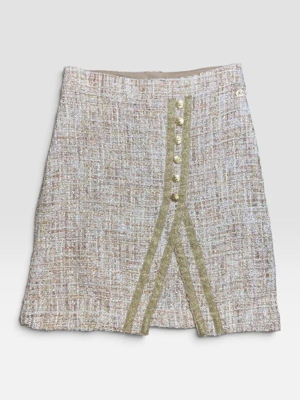 Pollera beige tweed carmen steffens