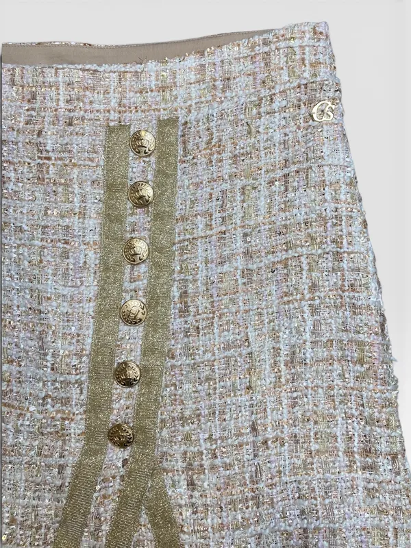 Pollera beige tweed carmen steffens
