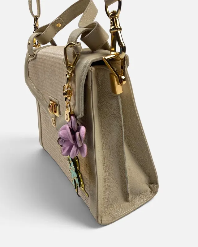 Cartera cruda grande c/mariposas carmen steffan