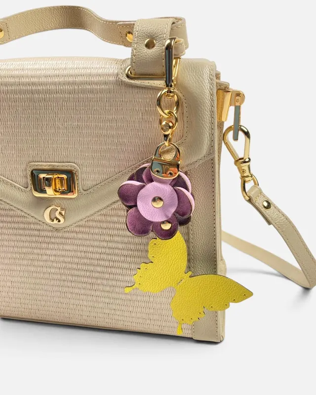 Cartera cruda grande c/mariposas carmen steffan