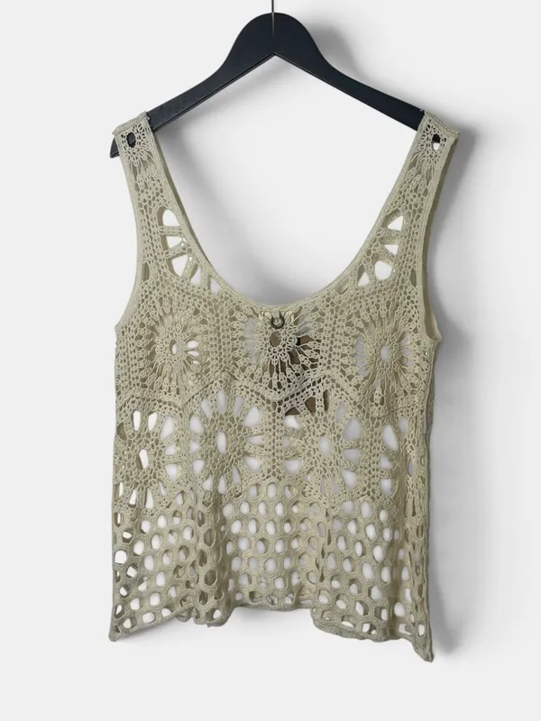 Musculosa tejida broderie umbrale