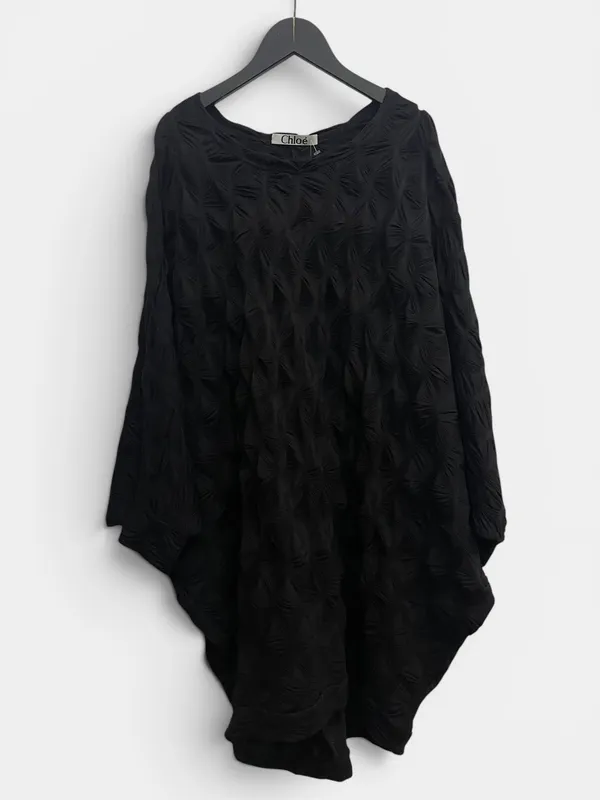 Vestido corto murcielago texturado chloe