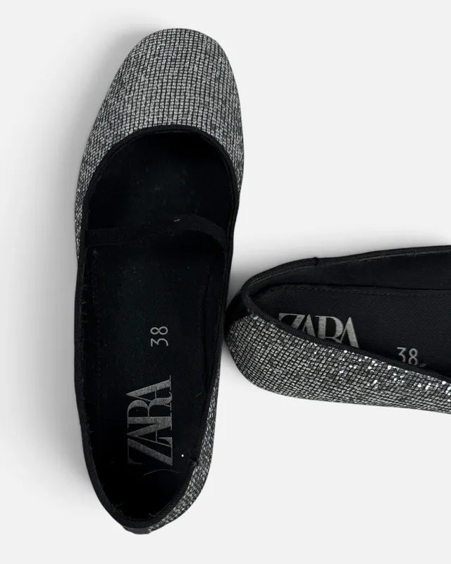 Chatitas ballerinas plateadas zara