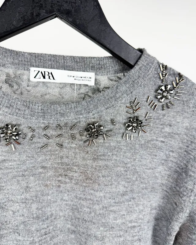 Buo gris c/mostacillas zara