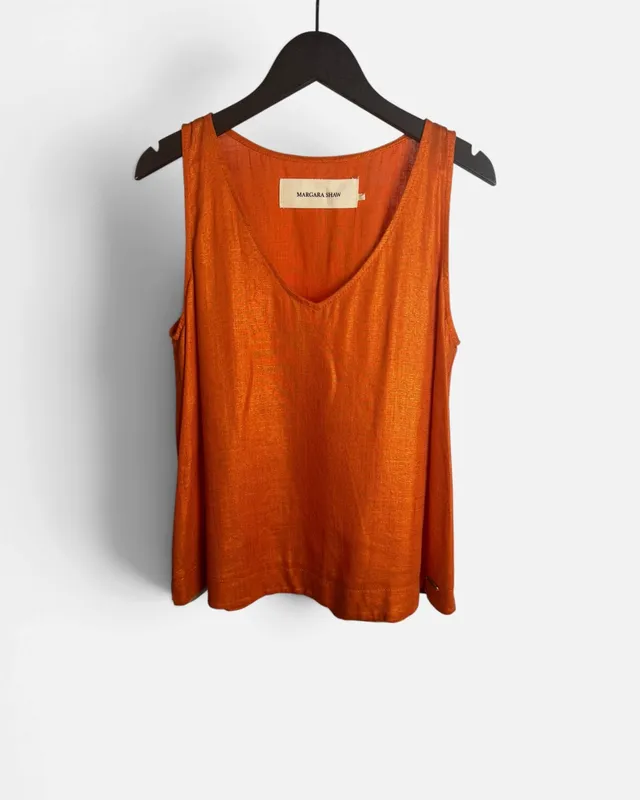 Blusa naranja lino margara shaw