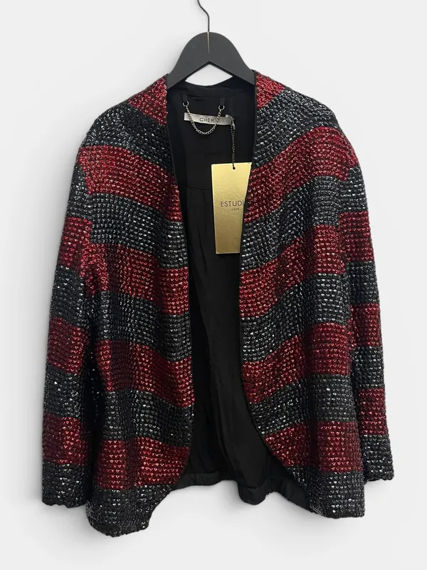 Chaqueta tacha piramidal rayada cher