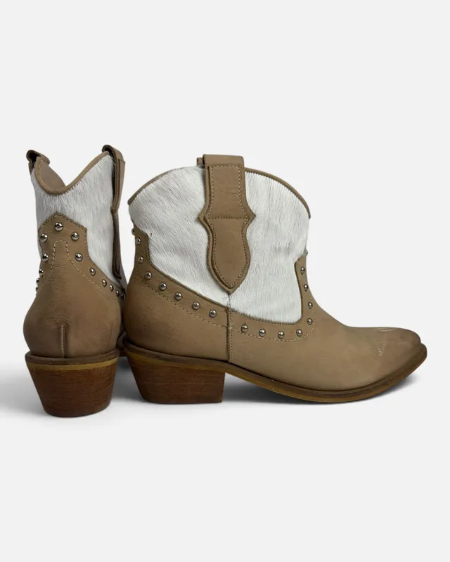 Botas beige y blanco avva