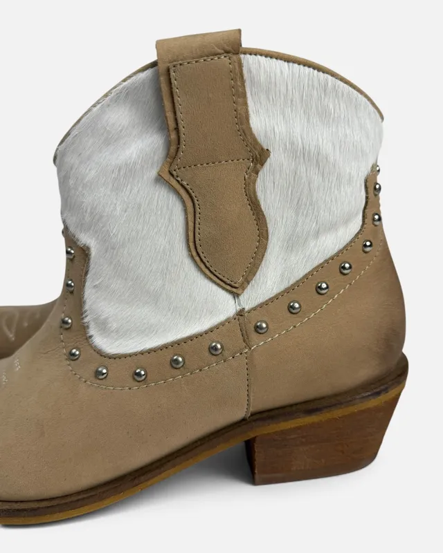 Botas beige y blanco avva