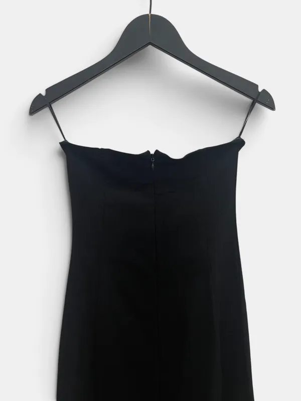 Vestido strapless largo tubo con hebillas bershka