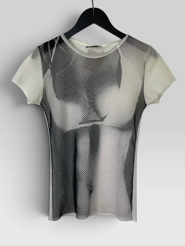 Remera micro tull estampada maysix