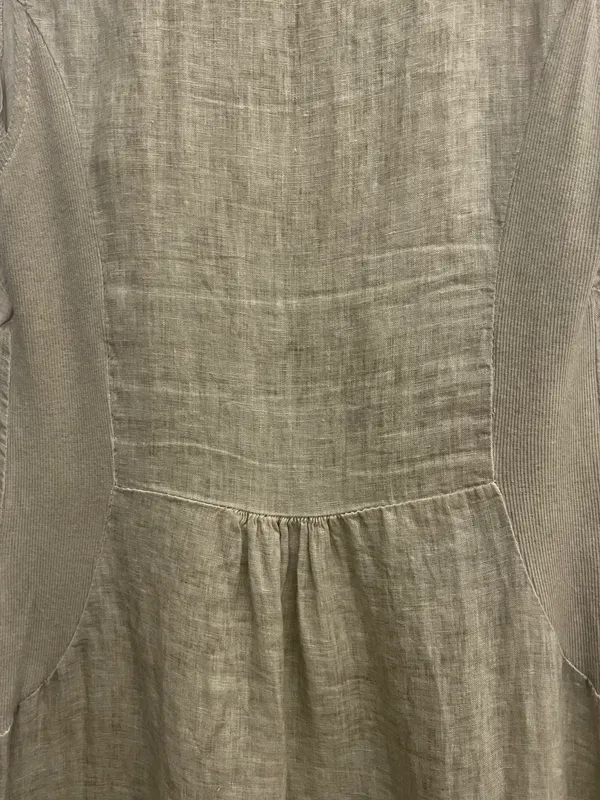 Vestido corto lino combinado