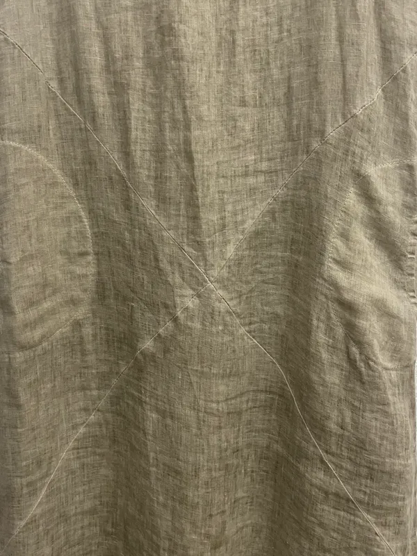 Vestido corto lino combinado