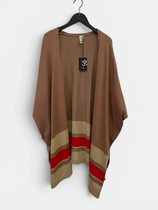 Saco tejido fino rayado abierto indian