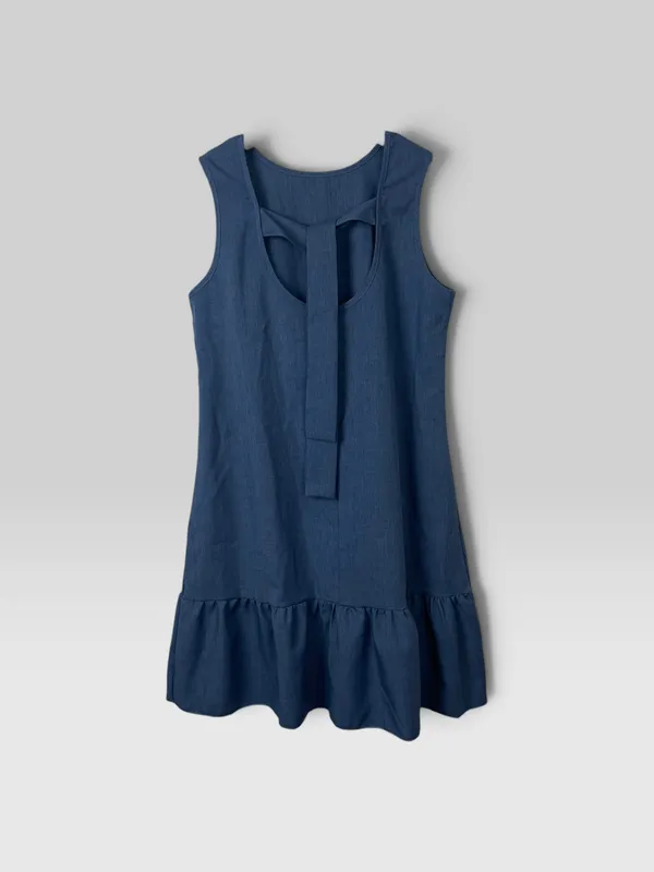 Vestido jean camisero sin mangas corto