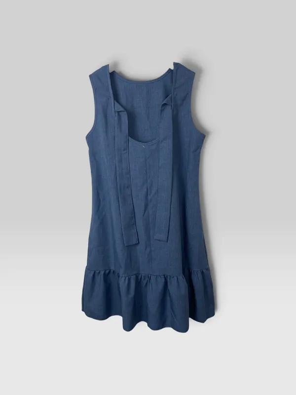 Vestido jean camisero sin mangas corto