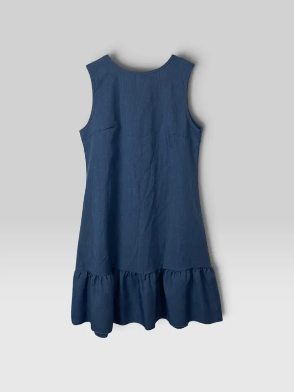 Vestido jean camisero sin mangas corto