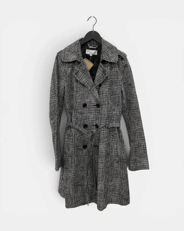 Trench estampada cuadros pelle