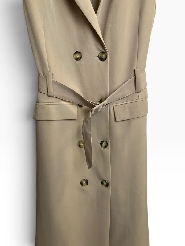 Chaleco tipo trench beige zara