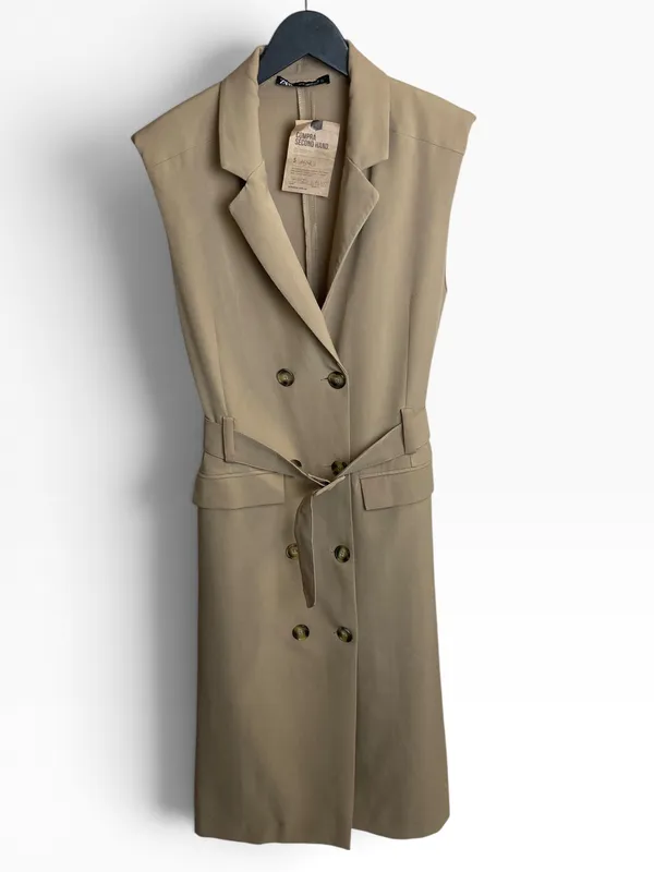 Chaleco tipo trench beige zara