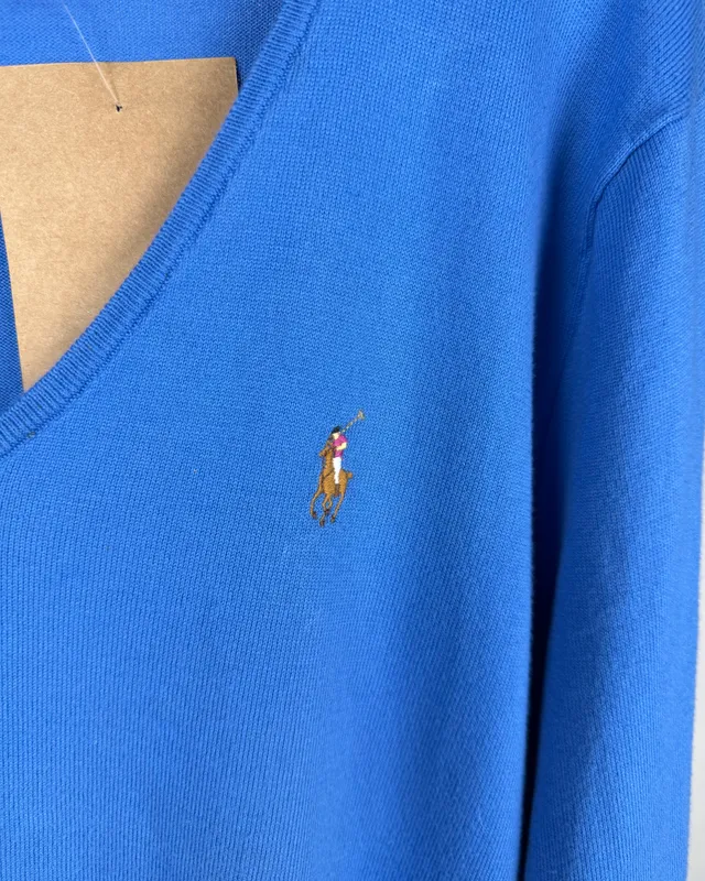 Buzo azul escote v ralph lauren