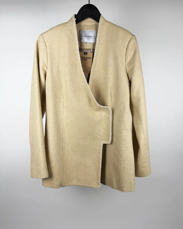 Blazer espigado beige zarvich