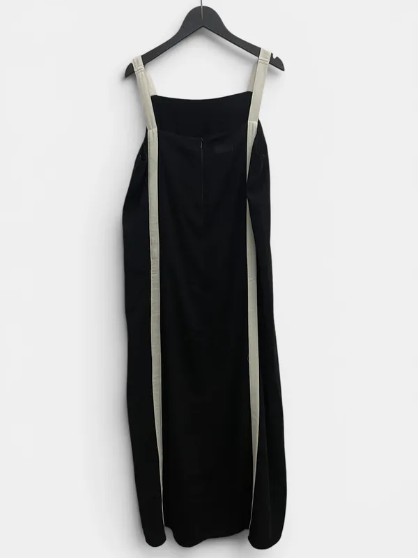 Vestido largo bicolor prune
