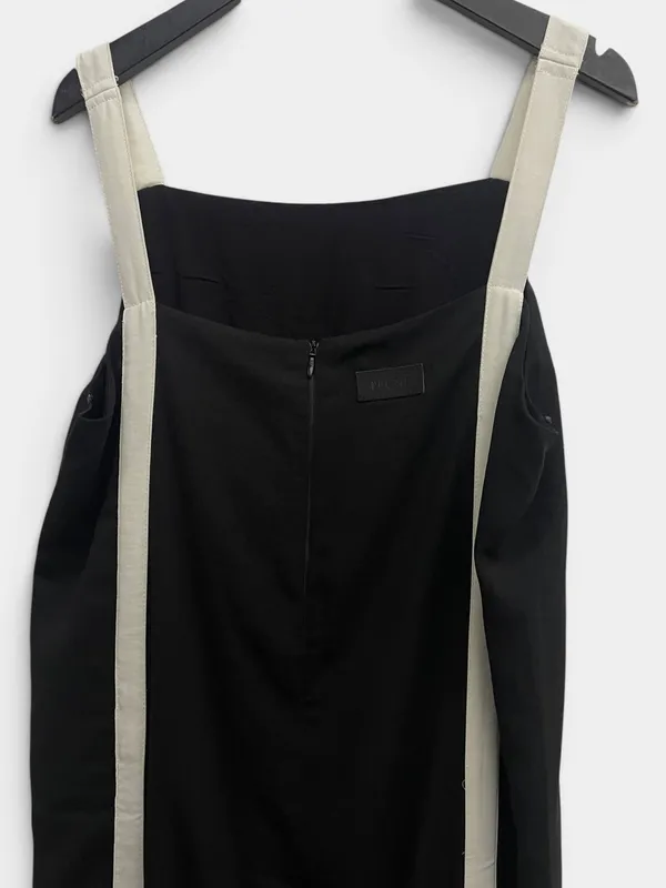 Vestido largo bicolor prune
