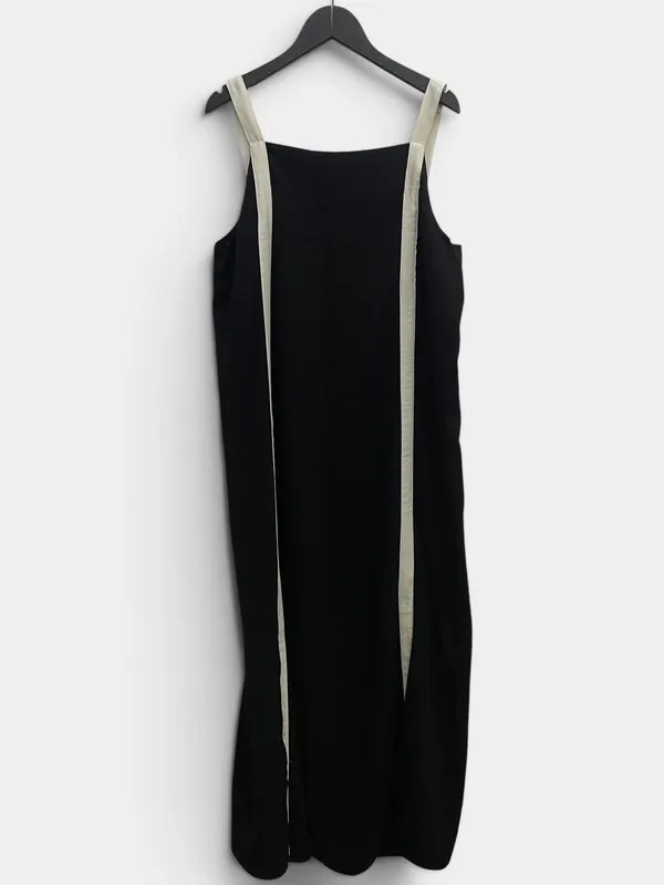 Vestido largo bicolor prune