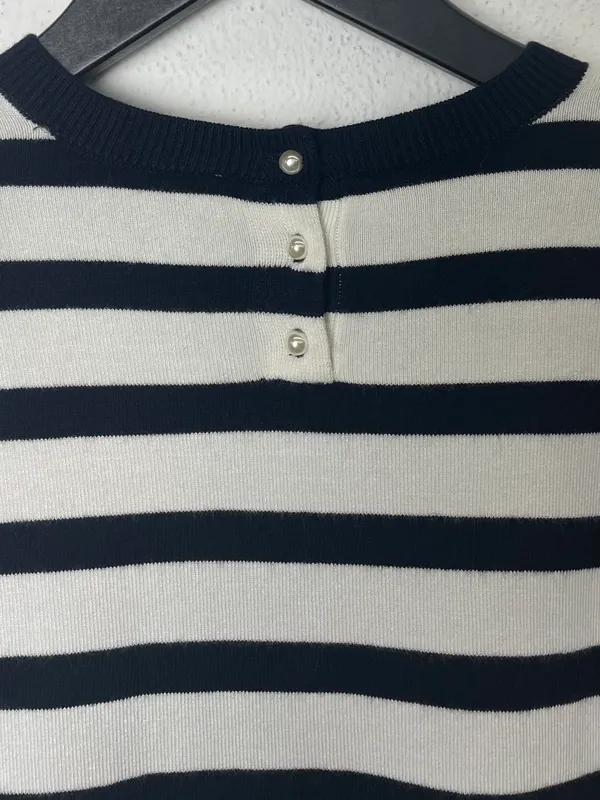 Buzo tejido rayado manga corta zara knit
