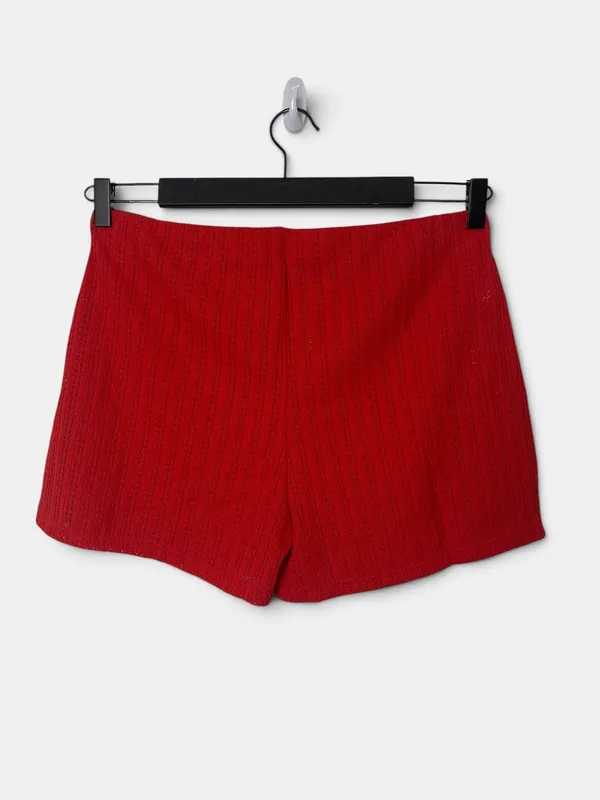 Short tejido calado mango