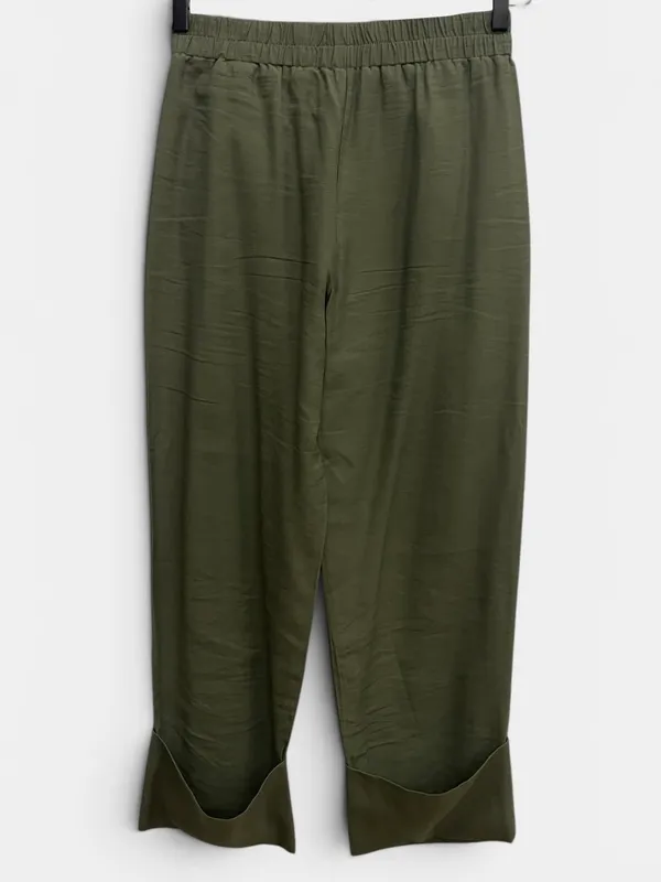 Pantalon recto ruedo ancho zara