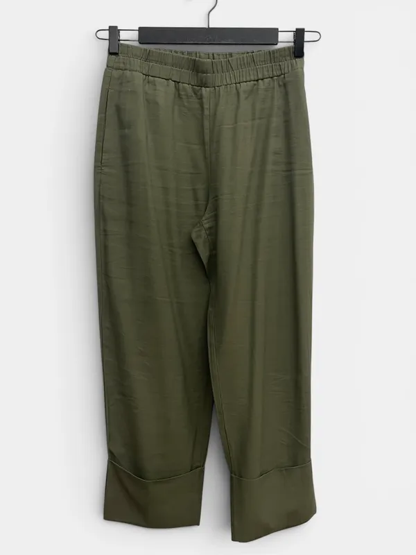 Pantalon recto ruedo ancho zara