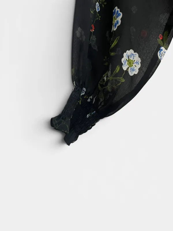 Vestido corto estampado gasa h&m