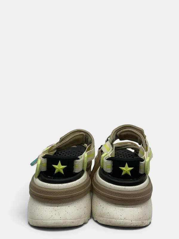 Sandalias plataforma goma tiras rayadas converse