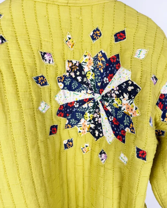 Chaqueta verde patch work rapsodia