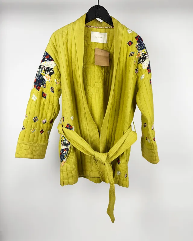 Chaqueta verde patch work rapsodia